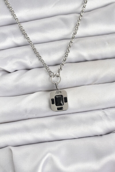 OGHAMAY 316L Steel Chain Silver Color Vintage Model Women's Necklace