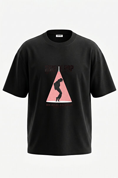 Anetos Tricou oversize negru din bumbac cu imprimeu pe spate Michael Jackson ...