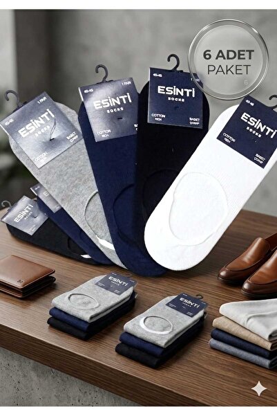 Funny Life Esinti Cotton Men's Ballerina Socks - 6-Piece Economic Pack