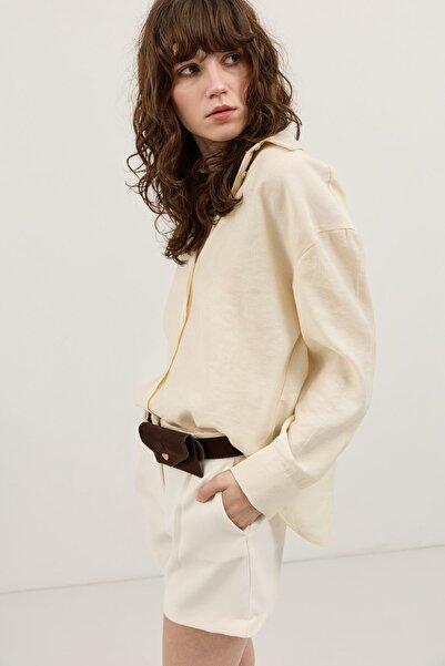 Antioch Ecru Modal Blend Relaxed Women's Shirt