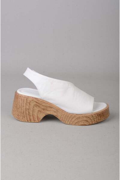 SEÇ KUNDURA Seç 4125 Genuine Leather Platform Heel Sandals (Heel:7Cm Platform...