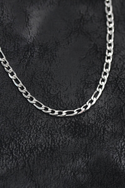 OGHAMAY 316L Steel Silver Color Figaro Chain Model Men's Necklace