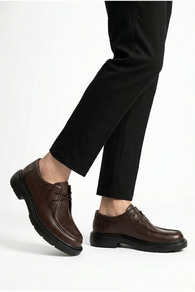 PLATTO MODA Genuine Leather Men's Casual Shoes – Lightweight Eva Sole and Modern Design