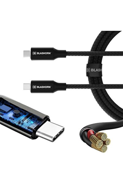 Mardil Cablu USB-C la USB-C din nailon, 1.2m, negru, încărcare rapidă, sincro...