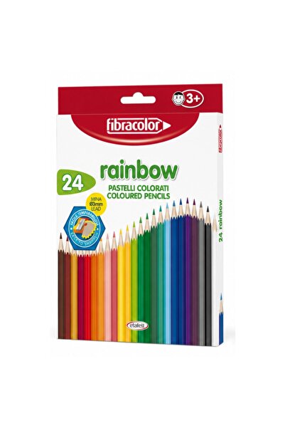 Fibracolor Creioane colorate Rainbow, 24 culori