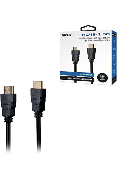 Nod Καλώδιο HDMI αρσενικό σε αρσενικό 1,5μ Μαύρο