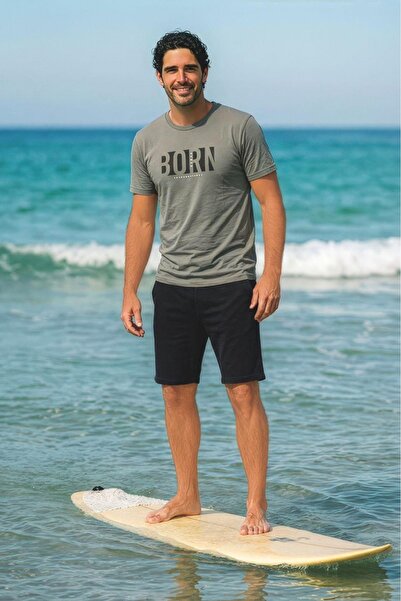 Tarık Men's Shorts Pajama Set Cotton Single Jersey Combed Cotton
