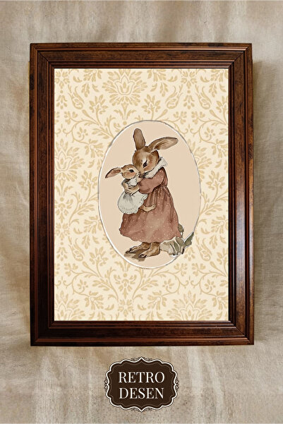 Retro Çocuk Odası Duvar Dekoru, Çerçeveli Çocuk Odası Tablosu, Vintage Bebek ...