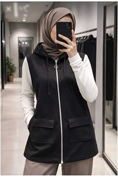 softalya moda KADIN GİYİM KAPŞONLU YELEK