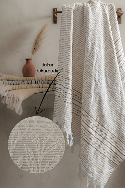 Sevim 100% bumbac jacquard Peshtemal - 90x170 cm Prosop de baie de vară cu fr...