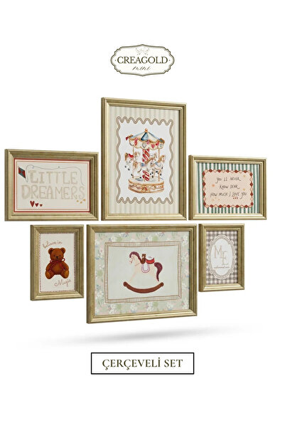 CREAGOLDMİNİ Petit Carrousel Çocuk Odası Tablo Seti