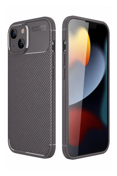 New Face Shopilke iPhone 14 Case Auto Focus Carbon Cover (141917) - Gray