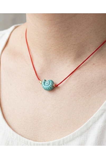 BHCL Turquoise Seashell Red String Necklace, Non Tarnish Steel Waterproof Sum...