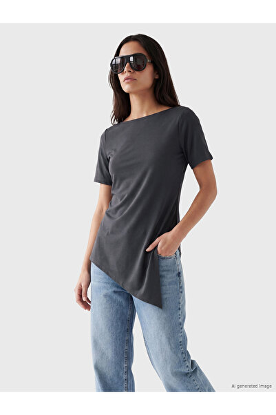 LC Waikiki Tricou de damă cu croială asimetrică, din amestec de modal