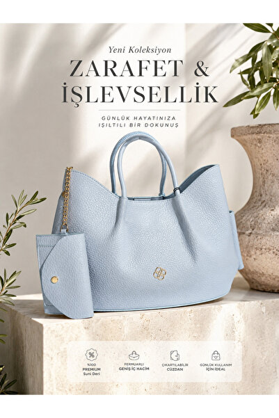 Raymond Aura Light Blue Shoulder and Hand Bag - with Removable Wallet - Long ...