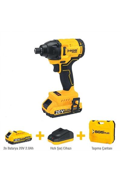 SGS SGS5500 20 V Akülü Darbeli Vidalama Seti – Kömürsüz Motor 330 Nm Tork-2×2...