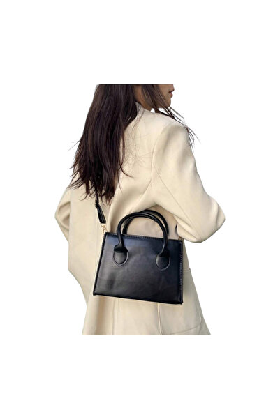 OEM Women's shoulder bag, black, 22x14cm