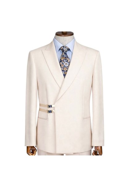 ilayda emir Cream Color Exclusive, Slim Fit, Men's Jacket