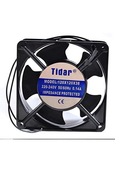 CTR Ticaret Tidar 120x120x38 mm 220V AC Metal Kasa Kare Soğutma Fanı 0.14A - ...
