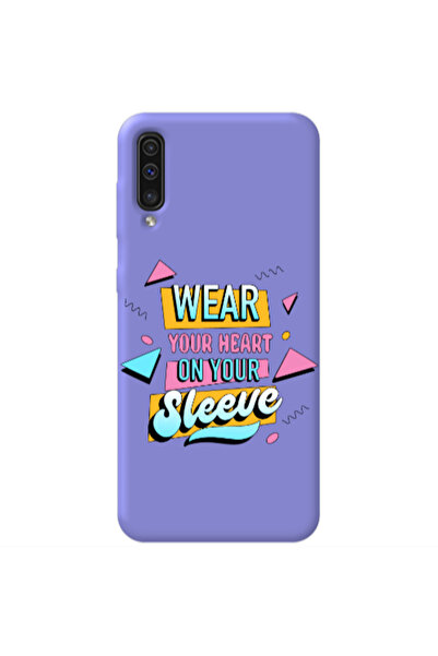 Other Samsung A70 Wear Your Heart Purple Colored Silicone TPU Θήκη