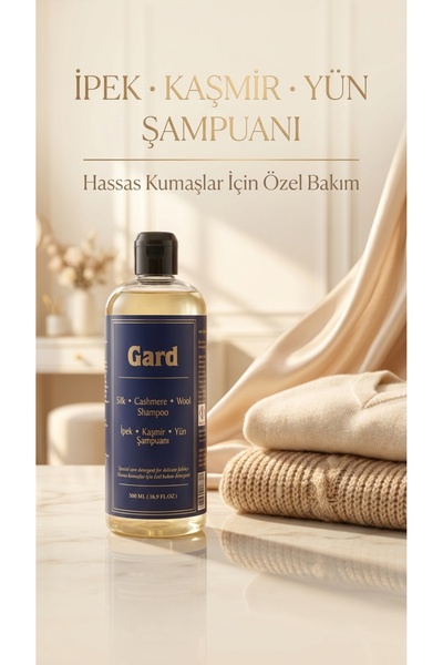 Gard İpek Kaşmir Yün Şampuanı 500 ml - Hassas Kumaş Yıkama Deterjanı, Makined...