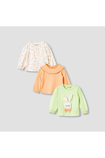 Juniors Girls Round Neck T-shirt - Cotton - Long Sleeves