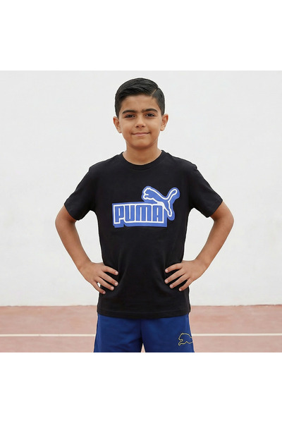 Puma تي شيرت برقبة دائرية وأكمام قصيرة مع طباعة شعار