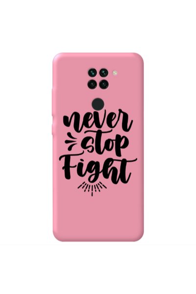 Other Xiaomi Redmi Note 9 Never stop fight Pink Colored Silicone TPU Θήκη