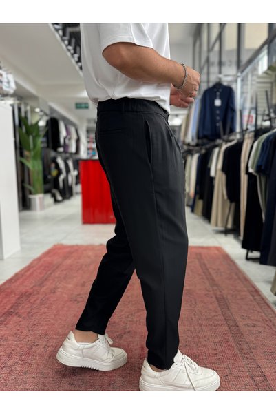 BYBASICMAN Siyah Desenli Kumaş Pantolon BY-5090