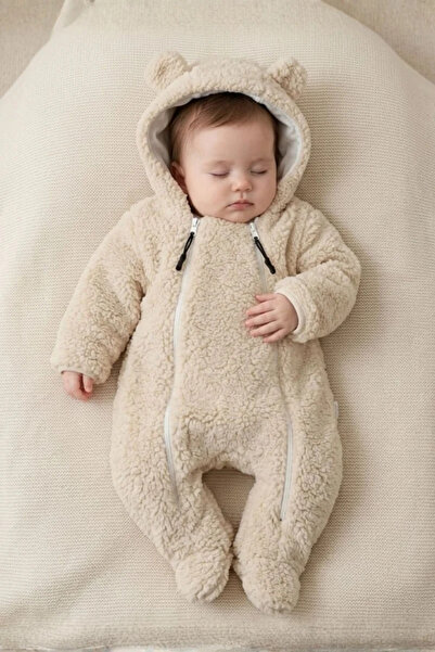 BYMURAT BABY Welfsoft Peluş Bebek Tulumu-Bej