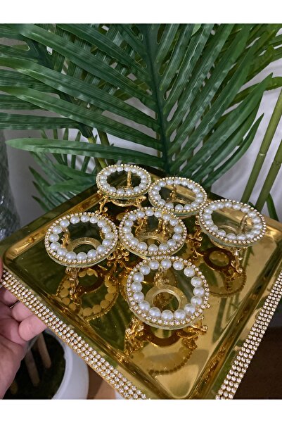 BÜŞRA Taşlı lokumluk gold 6 lı
