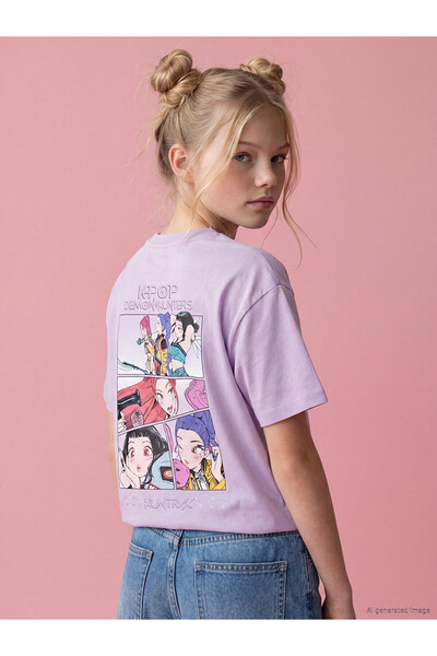 LC Waikiki Trendlucky with Difference K-Pop Demon Hunters Printed Girls' T-Shirt