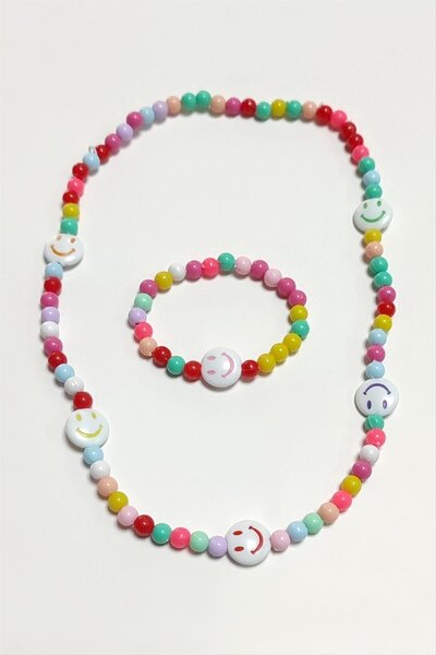 Generic Brand Svl-Shop Emoji Beads Kids (00840) Set Necklace-Colorful