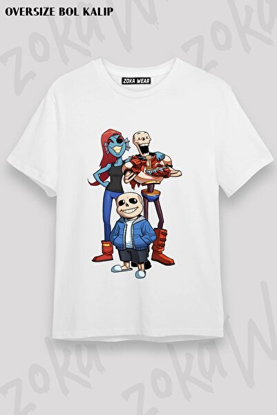 ZOKAWEAR تي شيرت مطبوع للجنسين من نوع Undertale Sans v6