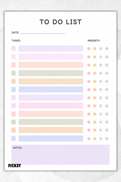 Ficksy To-Do List - A5 - 50 Pages - to Do List - Checklist - Check List - Pla...