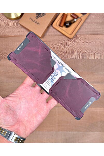 Fil Deri Viral Wallet Genuine Leather Minimal Design Wallet with Card and Mon...