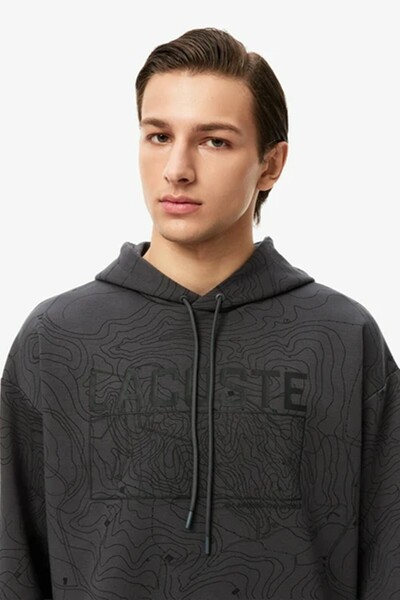 Lacoste Men's Oversize Fit Full Zip Hoodie Sweatshirt Men's Adjustable Hood O...
