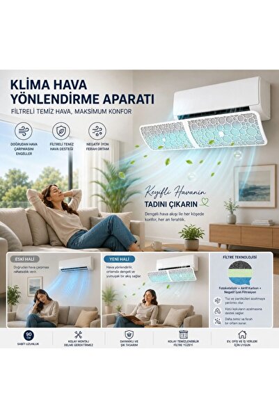 Genel Markalar Temiz ve Konforlu Hava Deneyimi İçin Filtreli Klima Hava Yönle...