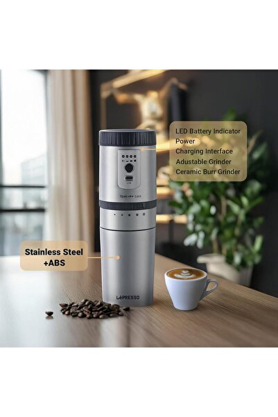 Lepresso Portable Espresso Coffee Machine with Thermal Meter, Self-Heating, Travel, Camping Coffee Maker, 80 ml, 15 Bar Extraction Pressure,135W Power, Compatible Original NS (Silver)