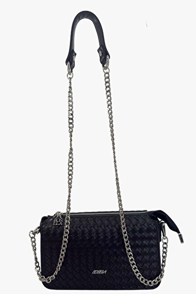 SOSELA 67-7202 Women's Patterned Black Crossbody Bag