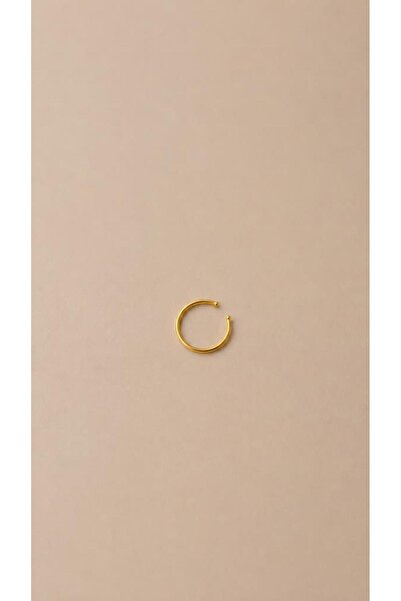 Hd Marketim 925 Ayar Gümüş Minimal Gold Renk Halka Burun Piercing Nose Ring
