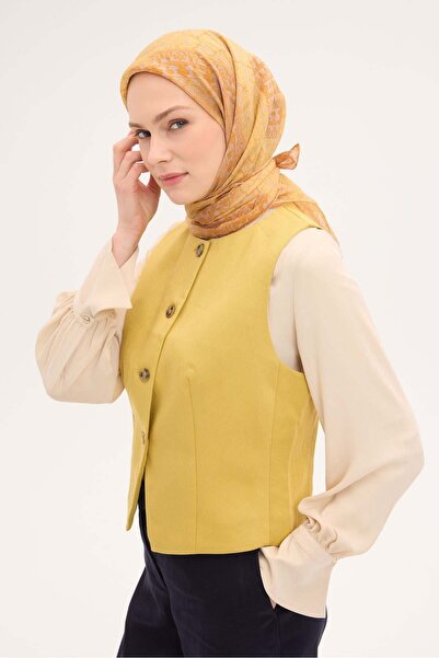 Silk Home وشاح تينسل مونار بنمط عثماني أصفر برتقالي 90X