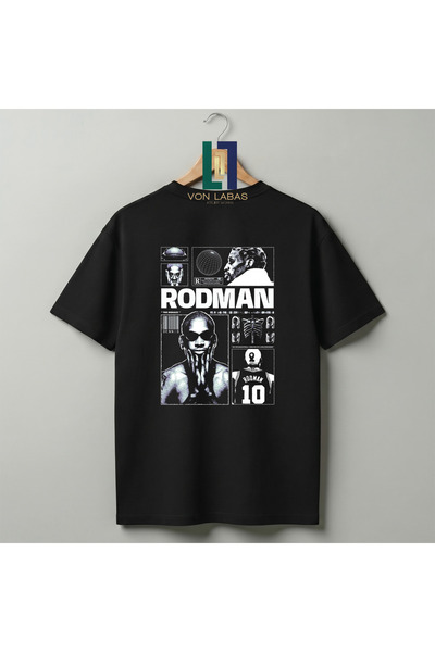 Grafftee Clothing Tricou unisex din bumbac premium cu imprimeu Rodman Dennis,...