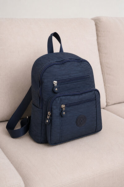MILANOFOX Rucsac mini de damă, albastru marin, cu 4 compartimente, curea regl...