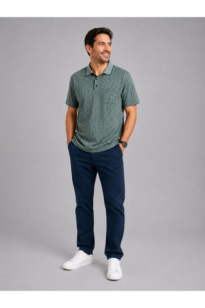 KMKkombin Muška polo majica sa džepom na vratu, kratkih rukava, oversized model