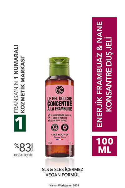 Yves Rocher Konsantre Duş Jeli - Nemlendirici Enerjik Frambuaz & Nane -SLS,SL...