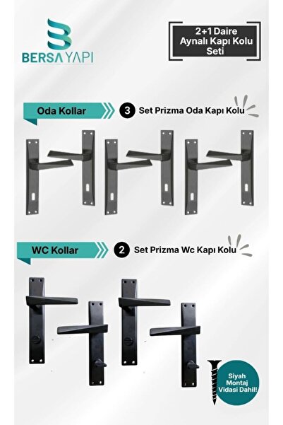 bersa yapı Prizma Aynalı Kapı Kolu 2+1 Diare İçin Uygun oda kapı kolu, wc kap...