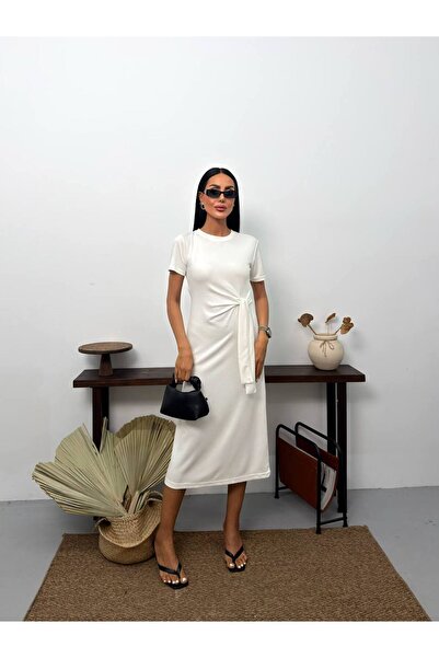 Bella Breeze Beli Tie Detail Short Sleeve Midi Dress