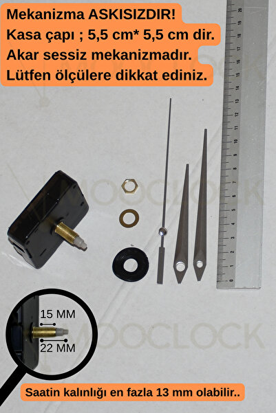 MOOCLOCK Clock Mechanism, Silent Wall Clock Mechanism, 22 mm Shaft, Scorpion-...