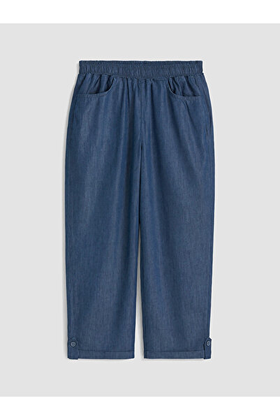 LC Waikiki Black Elastic Waist Women's Jean Capri